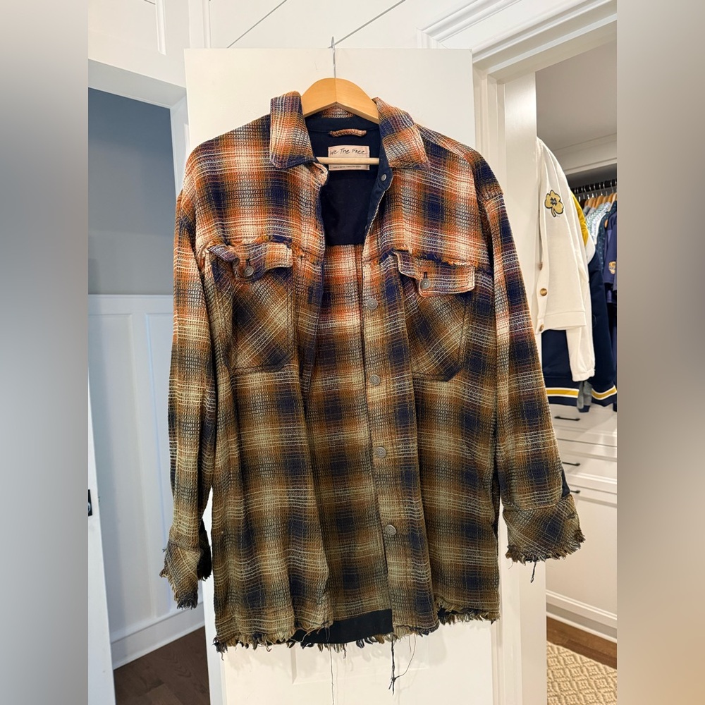 Free People Plaid Shacket Medium